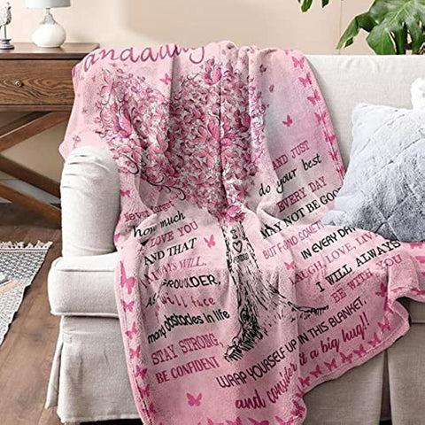 Granddaughter Gifts from Grandma, Granddaughter Gifts Blanket, Gifts for Granddaughter, Birthday Anniversary Graduation Gift for Granddaughter from Grandparents, to My Granddaughter Blanket 50''x60''