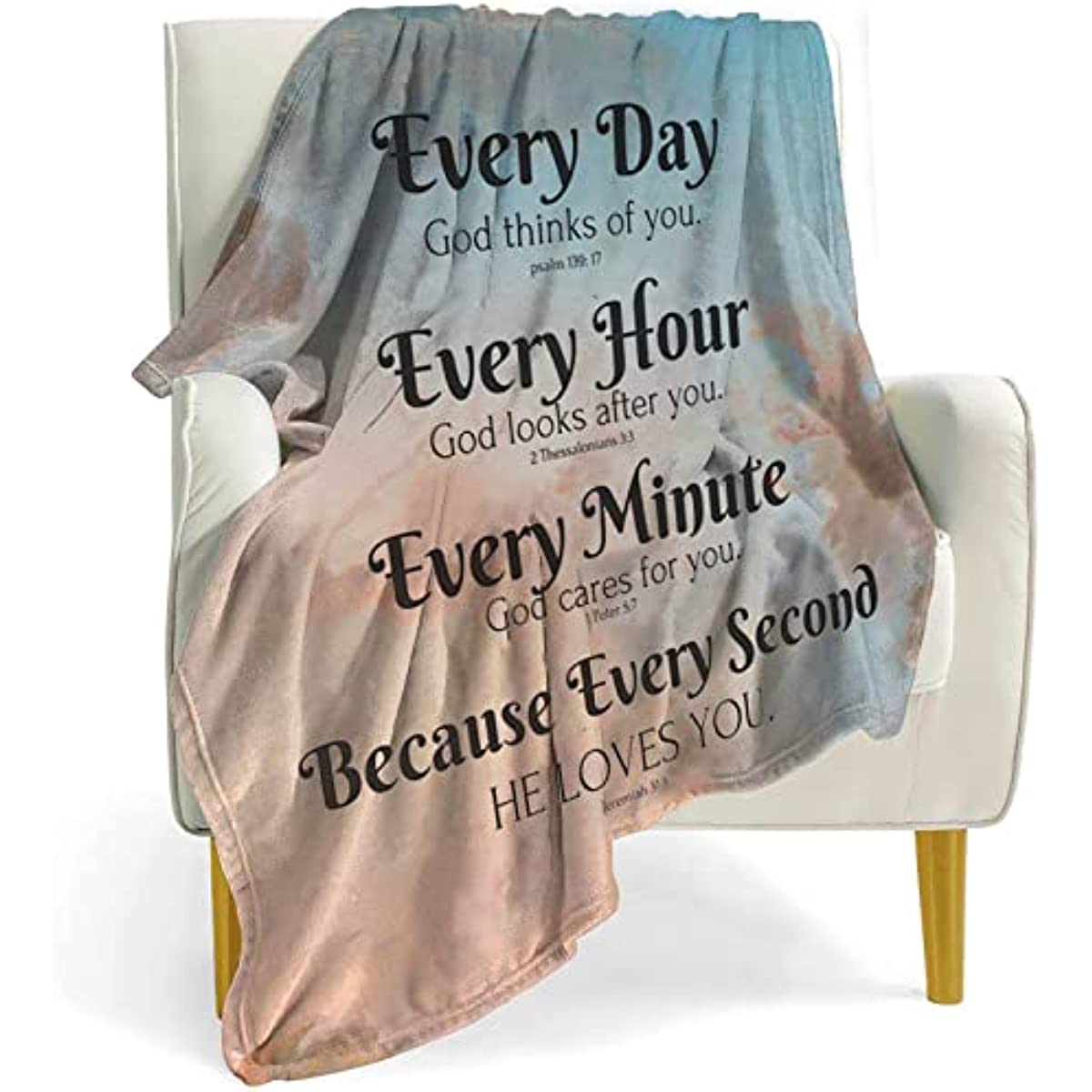 Bible Verse Blanket with Inspirational Thoughts and Prayers- Religious Throw Blanket Soft Lightweight Cozy Plush Warm Blankets for Women Men Gift 40"X 50"