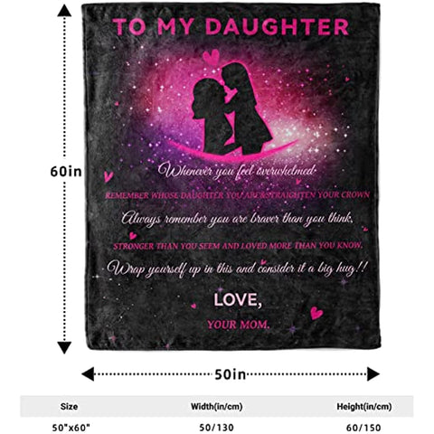 to My Daughter Blanket from Mom,Daughter Gifts-Birthday Gifts for Daughter,Mother to Daughter Gifts,Daughter Birthday Gifts Ideas-Mothers Day Birthday Anniversary Wedding Graduation Gifts