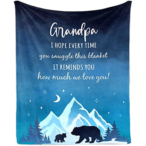 Grandpa Gifts Blanket 60"x50", Gifts for Grandpa from Granddaughter Grandson, Grandpa Gifts from Grandchildren, Best Granddad Gifts, Great Grandfather Gifts Ideas Throw Blankets