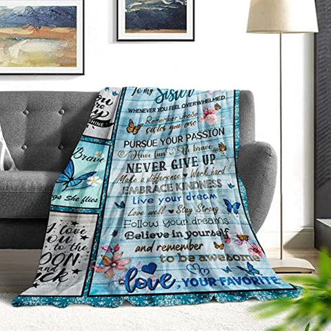 Sister Mothers Day Birthday Gifts from Sister Blanket, Sisters Gifts from Sister, Best Gifts for Sister from Sisters, Gift for Sister from Brother, Sister Gift Ideas Throw Blanket 60 x 50 inch