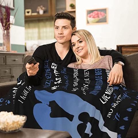 Gifts for Boyfriend Blanket, I Love You Gifts for Him, Boyfriend Birthday Gift, Romantic Anniversary Valentine's Day for Boyfriend Man (B-kiss, 50x60)