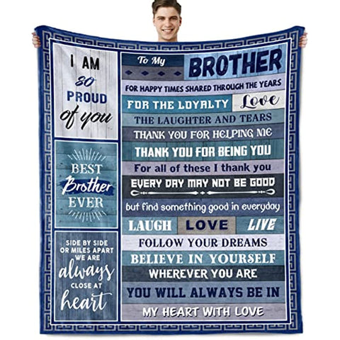 Gifts for Brother, Fathers Day Brother Gift from Sister Gifts for Brother Adult, Birthday Gifts for Brother, Brother Birthday Gifts from Sister Or Sister, to My Brother Throw Blanket 50x60 Inch