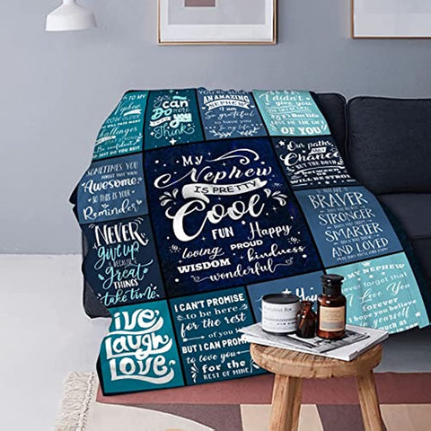 Gifts for Nephew from Aunt - Nephew Blanket Gifts from Auntie - Birthday for Nephew from Aunt - Nephew Graduation Gifts Throw Blanket 50"x60"
