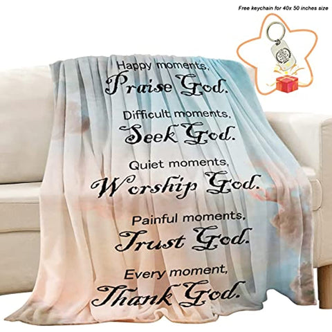 Christian Gifts for Women, Religious Gifts for Women Catholic Bible Verse Blanket Inspirational Spiritual Scriptures Religious Soft Throw Blanket Birthday Gifts for Women 40"X 50"