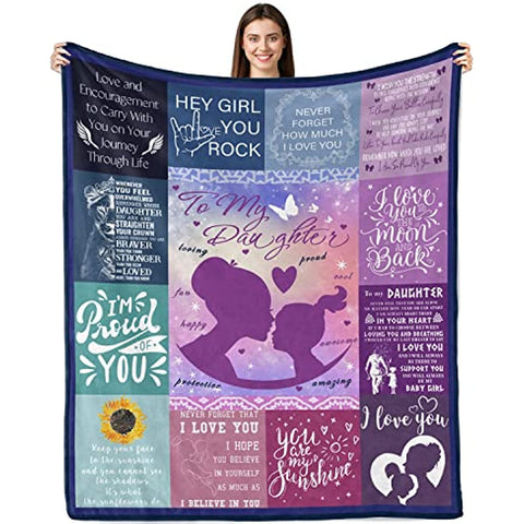 Daughter Blanket, Daughter Gifts, Daughter Gifts from Mom, Daughter Birthday Gifts, Daughter Gifts from Dad, to My Daughter Ultra-Soft Flannel Fleece Throw Blanket 50"x60"