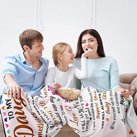 Daughter Gift from Mom, Daughter Gifts Blanket, Happy Birthday Gifts for Daughter Adult, to My Daughter Blanket Gift, Best Graduation Gifts Ideas for Daughter Unique Throw Blanket 50''x60''