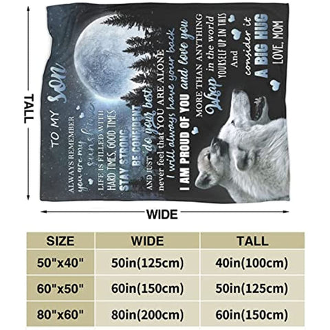 To My Son Blanket from Mom Birthday Gifts Graduation Gifts for Son Flannel Blanket for Couch Sofa Bedroom 50"x60"
