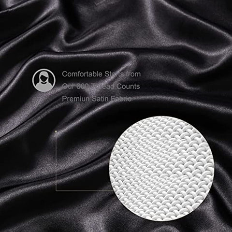 Silk Throw Blanket - Black Cooling Packable Satin Blanket for Couch, Bed, Camping, Outdoor, Travel, Car - Super Soft Lightweight Cozy Blanket(50'' x 60'', Black)