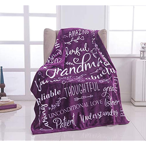 Wonderful Grandma Throw Blanket | Best Grandma Gifts | Wrap Your Grandmother with Love and Inspirational Words | Comfort Grandma Blanket Mothers Day Birthday Gifts for Grandma