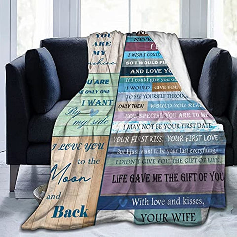 Gifts for Husband, for Him,Husband Birthday Gift,You are My Life Blanket 60"x 80"to My Husband from Wife