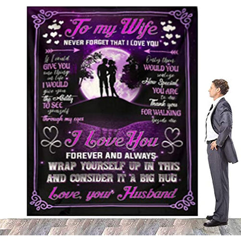 Gift for Wife to My Wife Blanket from Husband for Wife Anniversary Birthday Christmas Mother's Day Blanket Gifts for Her（60 * 80）