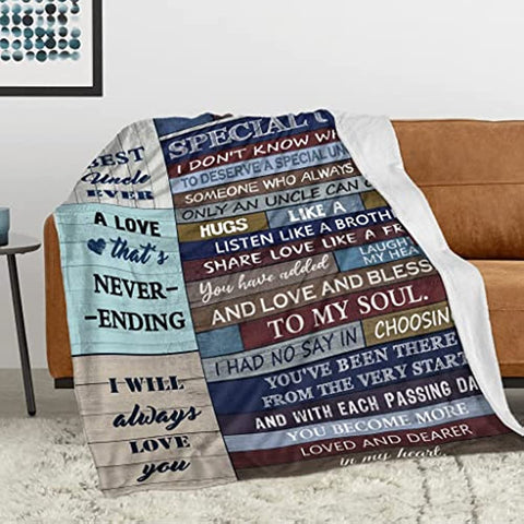 Uncle Gifts Blanket - Best Uncle Gifts - Gifts for Uncle - Uncle Gifts from Niece and Nephew - Uncle Birthday Gifts - Gifts for Uncles from Nieces - Best Uncle Ever Gift Ideas Blankets 60"x50"