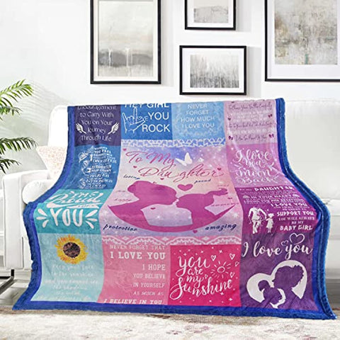 Daughter Blanket, Daughter Gifts, Daughter Gifts from Mom, Daughter Birthday Gifts, Daughter Gifts from Dad, to My Daughter Ultra-Soft Flannel Fleece Throw Blanket 50"x60"