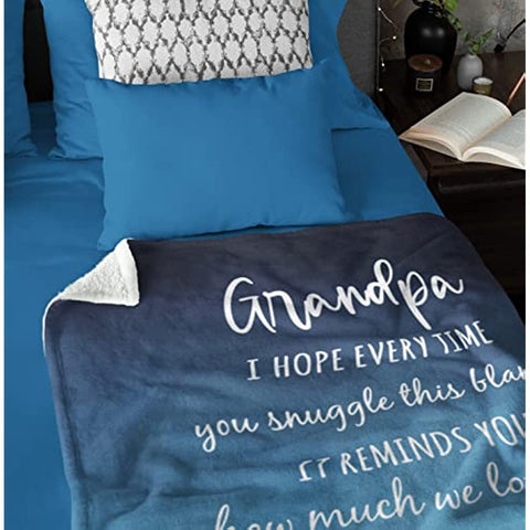 Grandpa Gifts Blanket 60"x50", Gifts for Grandpa from Granddaughter Grandson, Grandpa Gifts from Grandchildren, Best Granddad Gifts, Great Grandfather Gifts Ideas Throw Blankets