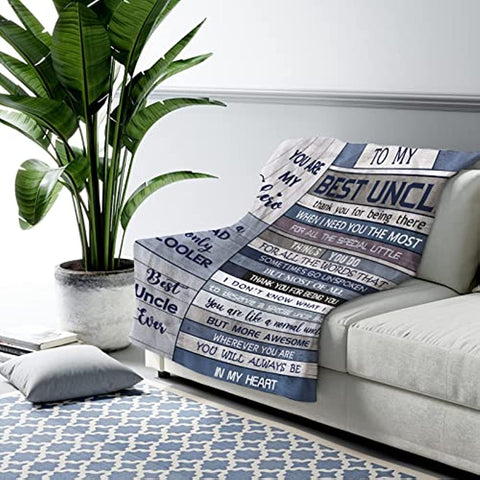 Best Uncle Gifts Blanket - Uncle Gifts from Niece - Funcle Gifts 60"x50" Blankets - Uncle Gifts from Nephew - Gifts for Uncles from Nieces - Gift for New Uncle - Uncle Birthday Gift Ideas