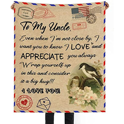 Uncle Gifts Throw Blanket from Niece Nephew to Uncle Fathers Day Blankets for Uncle Thanksgiving Birthday Gifts Blankets 50"x60"