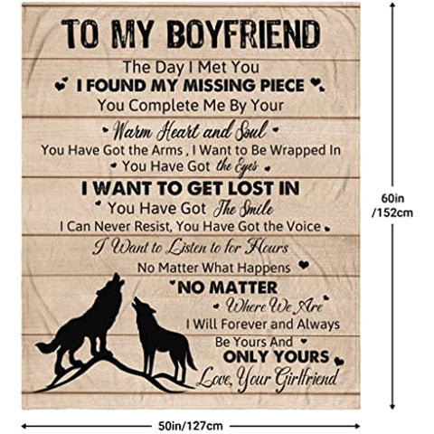 Boyfriend Gifts from Girlfriend, Gifts for Boyfriend Blanket 60"x50", Boyfriend Birthday Gift, Sentimental Gifts for Boyfriend, Boyfriend Gifts Ideas for Anniversary Christams Volentines Fathers Day