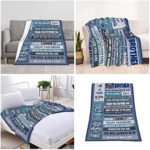 Gifts for Brother, Fathers Day Brother Gift from Sister Gifts for Brother Adult, Birthday Gifts for Brother, Brother Birthday Gifts from Sister Or Sister, to My Brother Throw Blanket 50x60 Inch