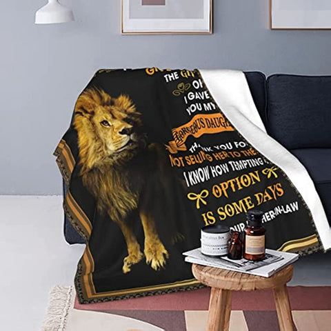 to My Son-in-Low Blanket Gifts from Mom,Son-in-Low Birthday Gifts from Mother-in-Low,Flannel Fleece Blankets for Son-in-Low Fill with Positive Encourage Love Words of Love (60" x 50")