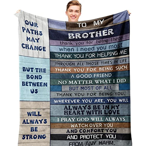 Gift for Brother Blanket - Brother Gifts from Sister - Brother Sister Gift - Gifts for a Brother - Big Brother Gift - Gifts for Brother Adult Birthday,Graduation, for Brother from Brother 60x50in