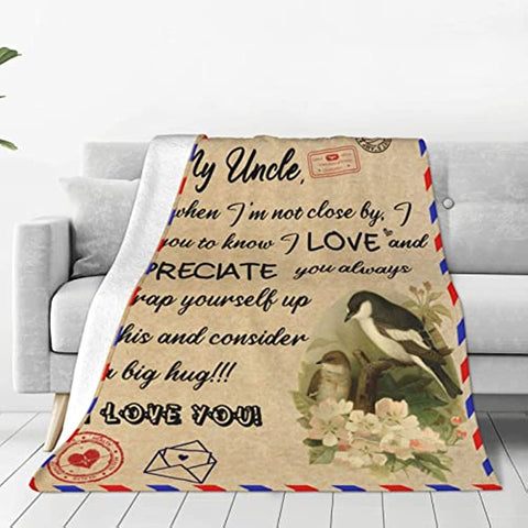 Uncle Gifts Throw Blanket from Niece Nephew to Uncle Fathers Day Blankets for Uncle Thanksgiving Birthday Gifts Blankets 50"x60"