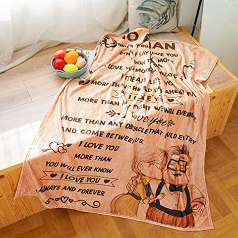 Gift to My Man Fleece Blanket,Personalized Bed Flannel Throw Blanket, Father's Day Wedding Anniversary for Husband Dad (60“X50, to My Man)