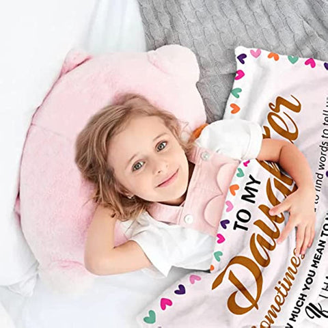 Daughter Gift from Mom, Daughter Gifts Blanket, Happy Birthday Gifts for Daughter Adult, to My Daughter Blanket Gift, Best Graduation Gifts Ideas for Daughter Unique Throw Blanket 50''x60''