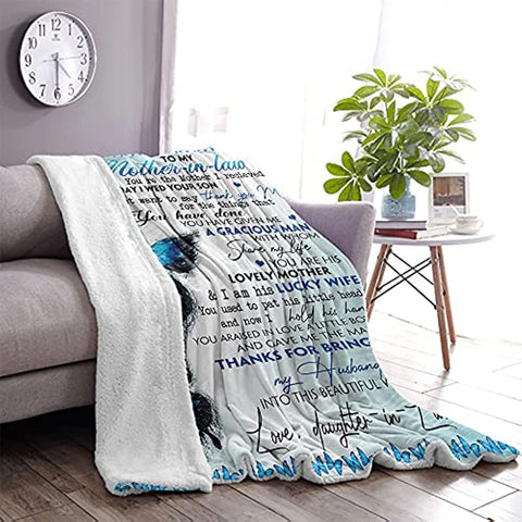Mother in Law Gifts from Daughter in Law- Mothers Day Birthday Butterfly Blanket Gifts for Mother in Law-Mom Gifts Soft Throw Blankets for Couch Bedroom