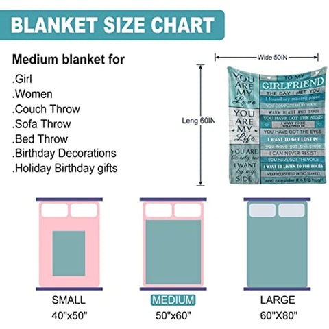 Mother's Day for Girlfriend, Gifts for Girlfriend Blanket 60"x50", Girlfriend Gifts Ideas, Romantic Gifts for Her, Birthday Gifts for Girlfriend, Girlfriend Birthday Gifts