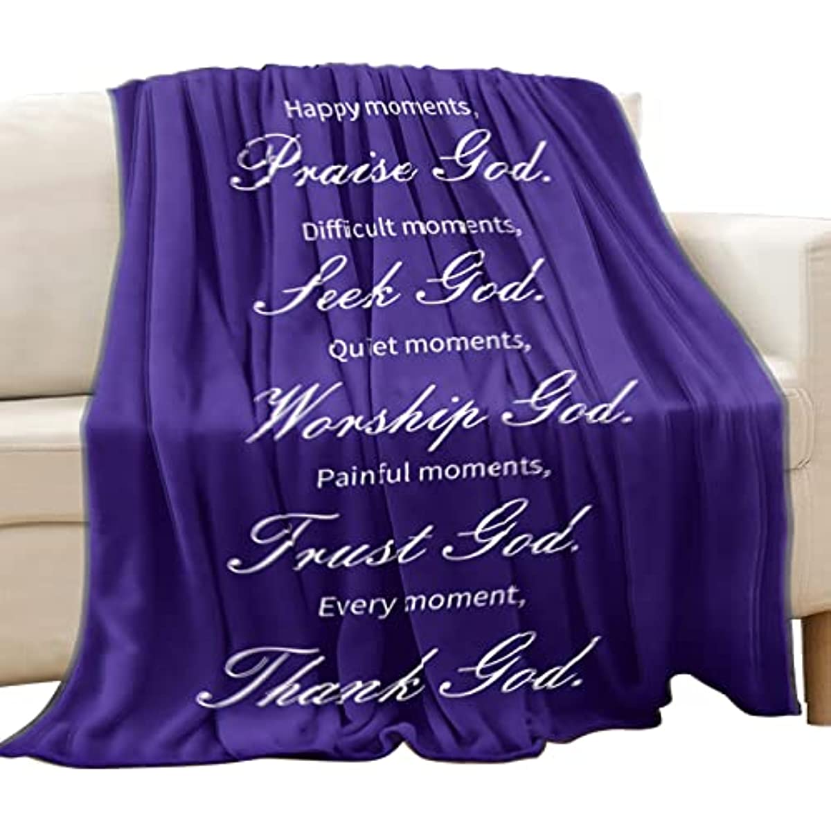Inspirational Blanket, Get Well Gifts for Women&Men, Cancer Sympathy Healing Blankets,Christian Religious Gift for Women Spiritual Gift Birthday Gifts for Women 50x60inch