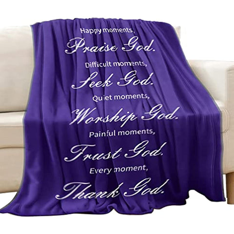 Inspirational Blanket, Get Well Gifts for Women&Men, Cancer Sympathy Healing Blankets,Christian Religious Gift for Women Spiritual Gift Birthday Gifts for Women 50x60inch