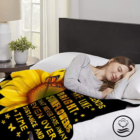 Sunflower Gifts for Women Sunflower Blanket for Women Friend Butterfly Blanket Inspirational Friendship Gift for Women 50*60in…