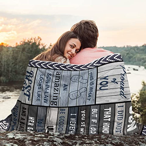 Son in Law Gifts, Son in Law Blanket, Son in Law Gifts from Mother in Law, Gifts for Son in Law, Son in Law Birthday Gifts, Gifts for Son in law Christmas, Future Son in Law Gifts Blankets 60" X 50"