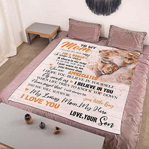 Mom Mother Day Birthday Gifts -Mom Gifts Throw Blanket,Gifts for Mom from Son,Mom Gifts 55"x70"