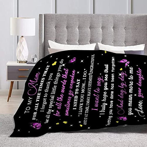 Gifts for Mom- to My Mom Blanket -Mom Blankets from Daughter for Birthday Mother‘s Day 50 "X60“…