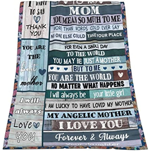 Gifts for Mom from Daughter, Mom Blanket from Daughter 50''x60'', Mom Gifts, Mothers Day Birthday Gifts for Mom Soft Cozy Flannel Throw Blanket Mom Birthday Gifts Blanket for Mom