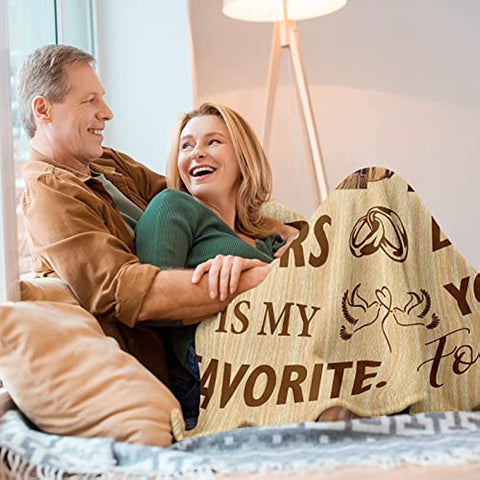 Wedding Anniversary Blanket Gifts for Him Her Wife Husband Men Best Romantic Anniversary Marriage Gift for Couple Mom Dad Parents, Happy Anniversary for Girlfriend Boyfriend Gifts Blanket 60"X 50"
