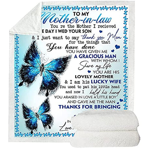 Mother in Law Gifts from Daughter in Law- Mothers Day Birthday Butterfly Blanket Gifts for Mother in Law-Mom Gifts Soft Throw Blankets for Couch Bedroom