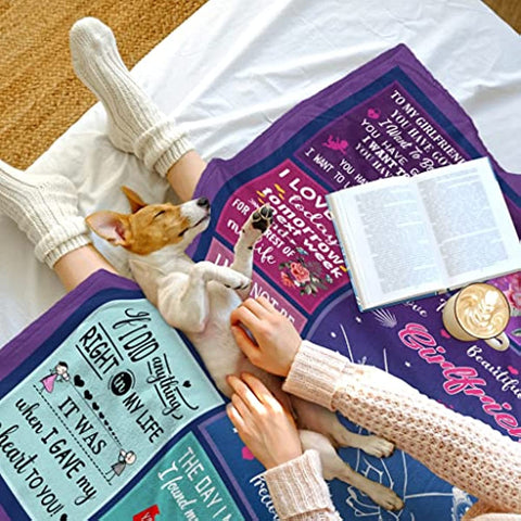 Gifts for Girlfriend from Boyfriend, Girlfriend Gifts Blanket 60"x50" Girlfriend Birthday Gifts, Best Girlfriend Gifts Ideas for Valentine's Day Mothers Day Christmas, to My Girlfriend Throw Blankets