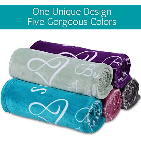 Gifts for Sister Blanket, Mothers Day, Birthday Gift for Sister from Sister, Say Happy Birthday Sister with a Snuggly Soft Sister Throw Blanket 60x50 Inches (Teal, Fleece)