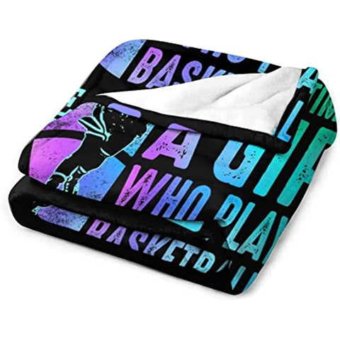 Basketball Blanket Gifts, 50”x40” Flannel Blankets Cozy Fleece Fluffy, Basketballs Blankets Gift for School Senior College Team Boys Girls Women Men Best friend Birthday Anniversary for Couch Bed Sofa