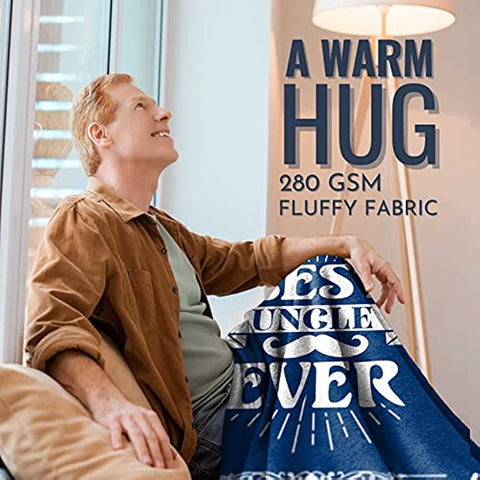 Gifts for Uncle, Throw Blanket for Uncle, Presents from Niece and Nephew for Christmas, Birthday, Father's Day - 50" x 65" Best Uncle Ever