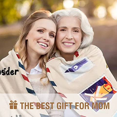 Gifts for Mom, Mothers Day Birthday Gifts for Mom, Blanket to My Mom Gift from Daughter Son, Mother's Day, Mom Letter Blanket 60 x 50 Inches