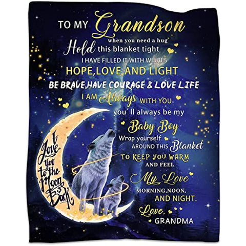Birthday Gifts for Grandson Blanket from Grandma Summer Quilt Flannel Soft Bed Blanket for Grandson 50X60in