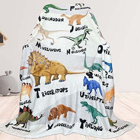 Dinosaur Blanket for Boys Soft Cozy Flannel Warm Kids Dinosaur Throw Blanket Unique Gifts Dinosaur Room Decor Blanket for Teens Kids for Couch Sofa Bed Dino Blanket for Girls Teens 50"x60"
