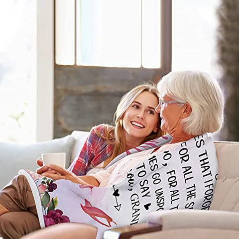 Grandma Blanket, Grandma Gifts Cozy & Soft Throw Blanket from Grandkids, Nana Gifts from Granddaughter, Grandma Birthday Gifts from Grandchildren, for Grandma, 50" x 60"