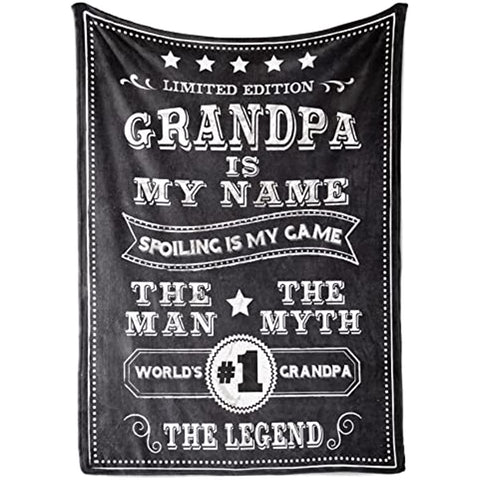 Gifts for Grandpa, Papa, Throw Blanket for Grandfather, Presents from Granddaughters Grandsons for Father's Day, Christmas, Birthday - 50" x 65"