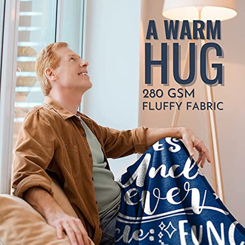 Gifts for Uncle, Throw Blanket for Uncle, Presents from Niece and Nephew for Christmas, Birthday, Father's Day - 50" x 65" Best Uncle Ever Bear