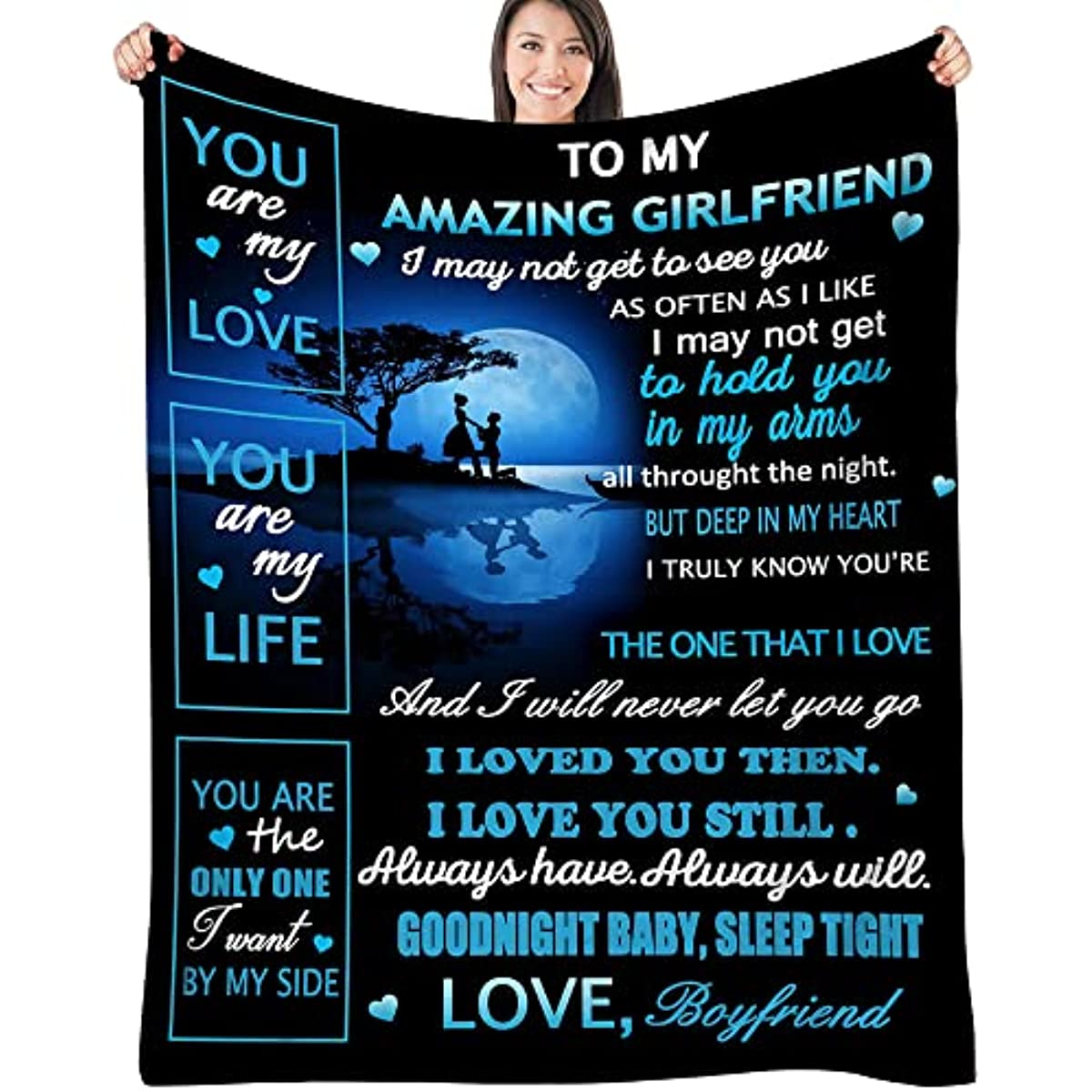 Girlfriend Blanket Valentines Day Blanket Anniversary Valentine's Day Birthday Gift for Girlfriend 50 x 60 Inch